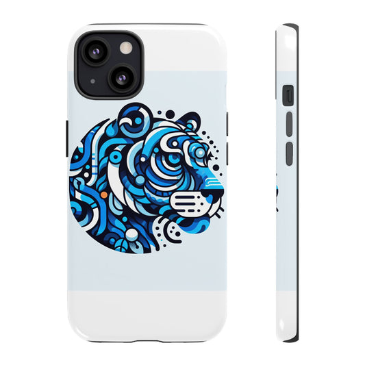 Vibrant 3D Wrap Protective Phone Case with Unique Blue Lion Design for Stylish Expression and Fun Accessories Compatible with iPhone 13, 14, 15 & 16 – all models including Pro, Pro Max & Plus