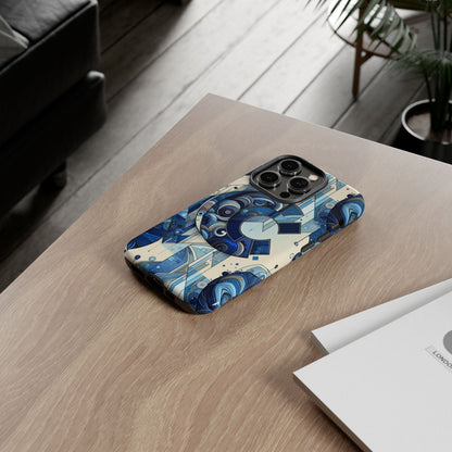 Blue Alphabet C Phone Case for Smartphone Protection with 3D Wrap Design, Shock Absorption, UV Protection, Durable Silicone Material, Suitable for Tech Enthusiasts and Individuality Seekers