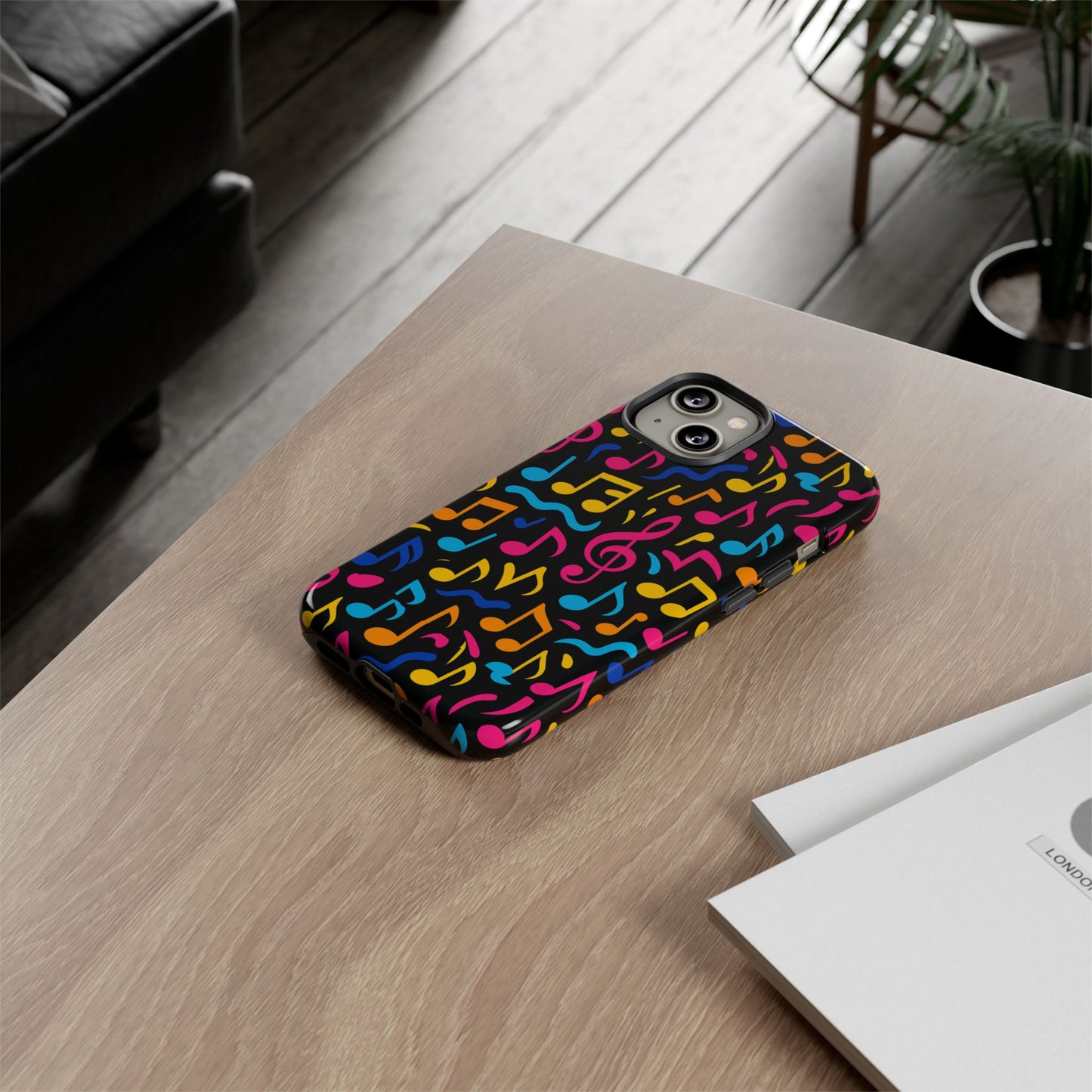 vibrant music themed phone case with colourful 3d design – stylish protection for music lovers – compatible with iphone 13, 14, 15 & 16 – all models including pro, pro max & plus