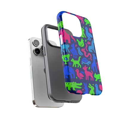Vibrant Animal Print Phone Case with 3D Design for Stylish Protection Compatible with iPhone 13, 14, 15 & 16 – all models including Pro, Pro Max & Plus