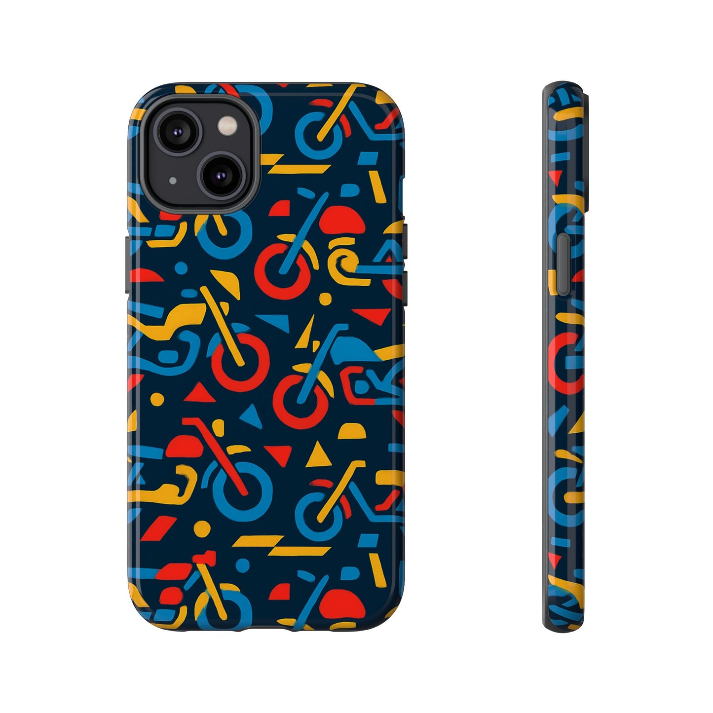 multicolour motorcycle phone case – vibrant art design for stylish protection – compatible with iphone 13, 14, 15 & 16 – all models including pro, pro max & plus