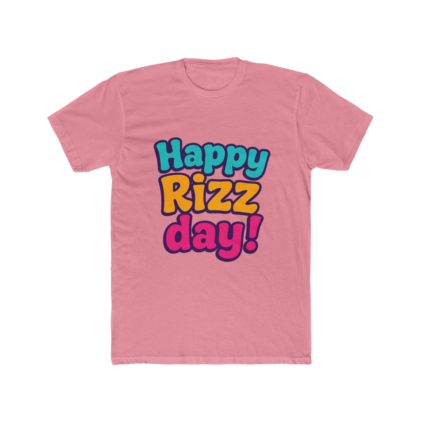 happy rizz day alphabet multicolor unisex t-shirt – vibrant graphic tee for everyday wear