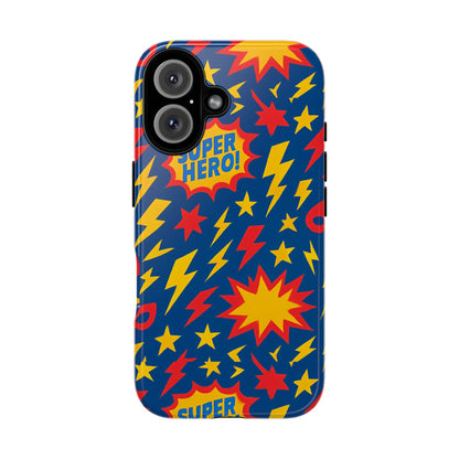 Vibrant 3D Superhero Phone Case – Colourful Retro Design for Kids and Adults – Stylish Protection Compatible with iPhone 13, 14, 15 & 16 – All Models Including Pro, Pro Max & Plus