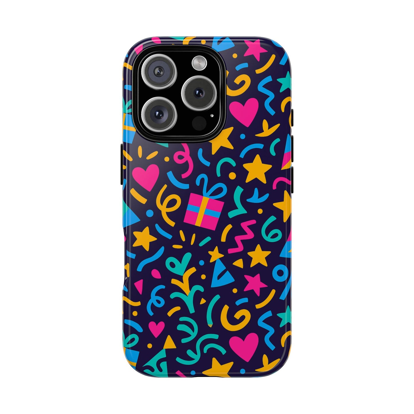 vibrant multicolour retro phone case with fun 3d design for stylish protection and unique expression compatible with iphone 13, 14, 15 & 16 – all models including pro, pro max & plus