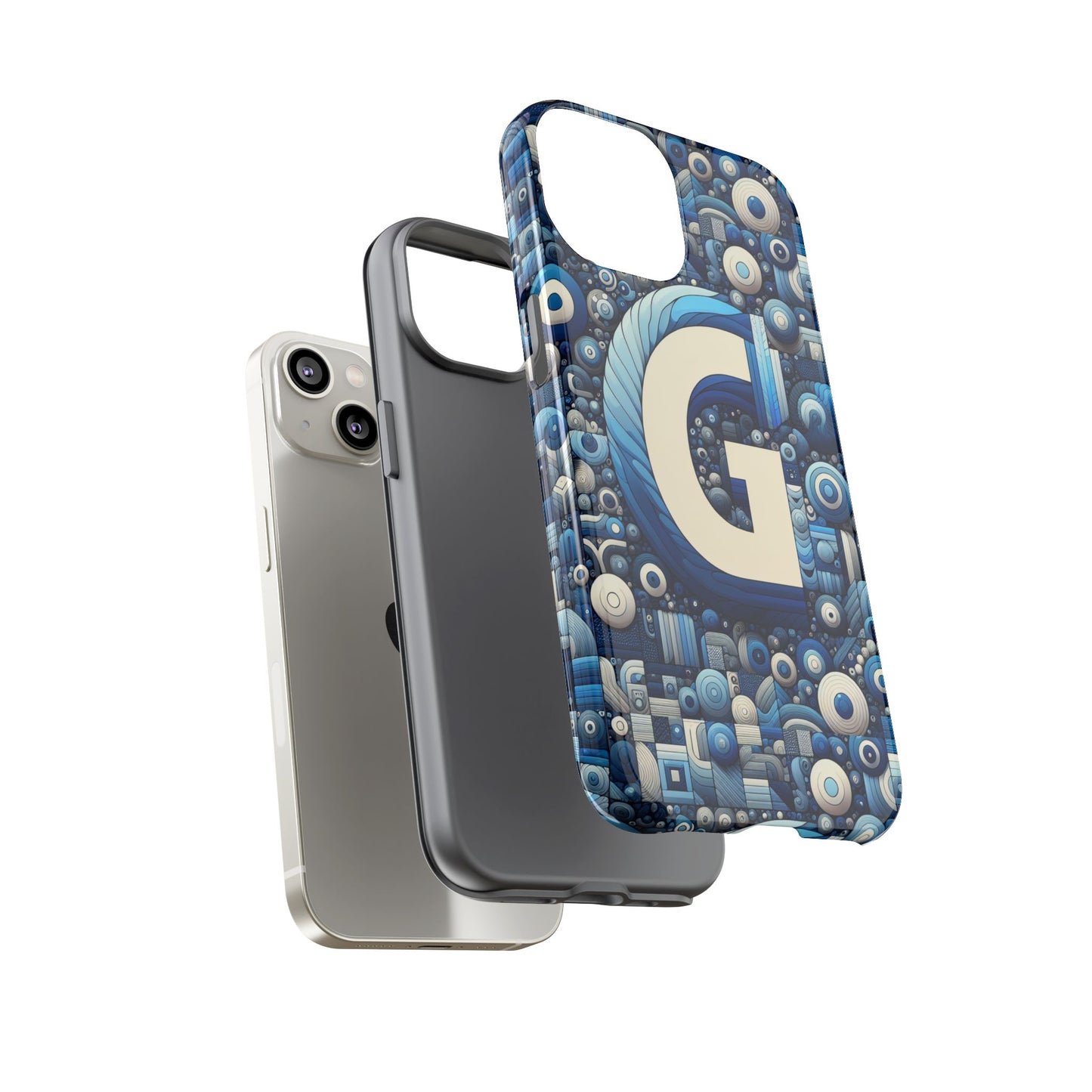 blue alphabet g phone case for iphone and android shockproof protective cover with 3d wrap design and uv protection