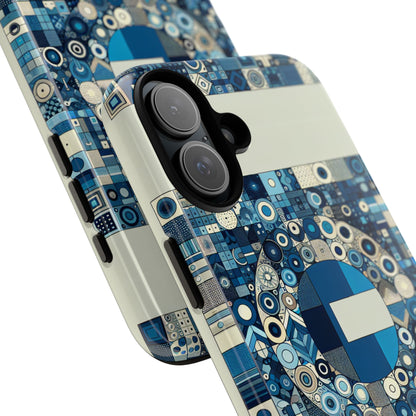 Blue Alphabet E Letter Phone Case with 3D Wrap and Shock Absorption for Kids and Teens Stylish Protective Cover