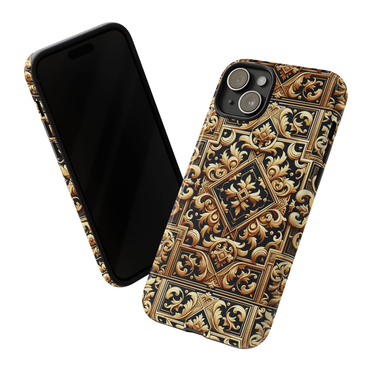 pattern image 3 vibrant shockproof phone case for anime and comic fans, ornate baroque design, stylish protection, compatible with iphone 13, 14, 15 & 16 – all models including pro, pro max & plus