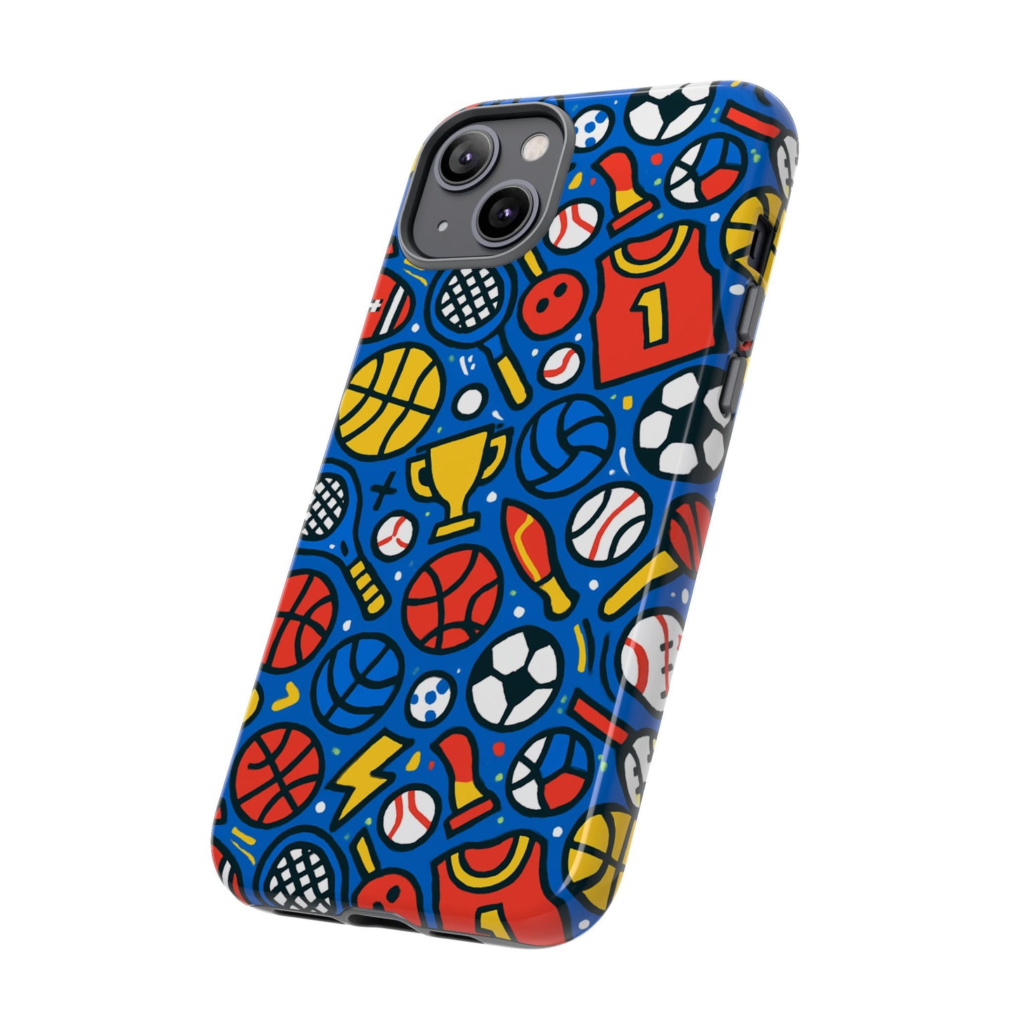 vibrant sports-themed protective phone case with 3d design for unique style – compatible with iphone 13, 14, 15 & 16 – all models including pro, pro max & plus