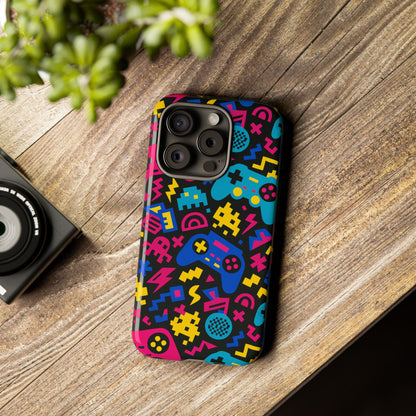 Vibrant Retro Gaming Phone Case with 3D Design for Stylish Protection Compatible with iPhone 13, 14, 15 & 16 – all models including Pro, Pro Max & Plus