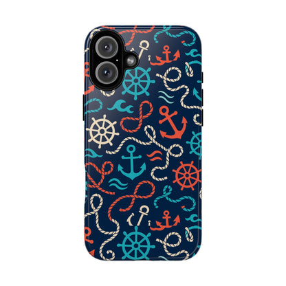 Nautical Themed 3D Wrap Protective Phone Case for Smartphones, Stylish Accessory for Everyday Use, Compatible with iPhone 13, 14, 15 & 16 – all models including Pro, Pro Max & Plus