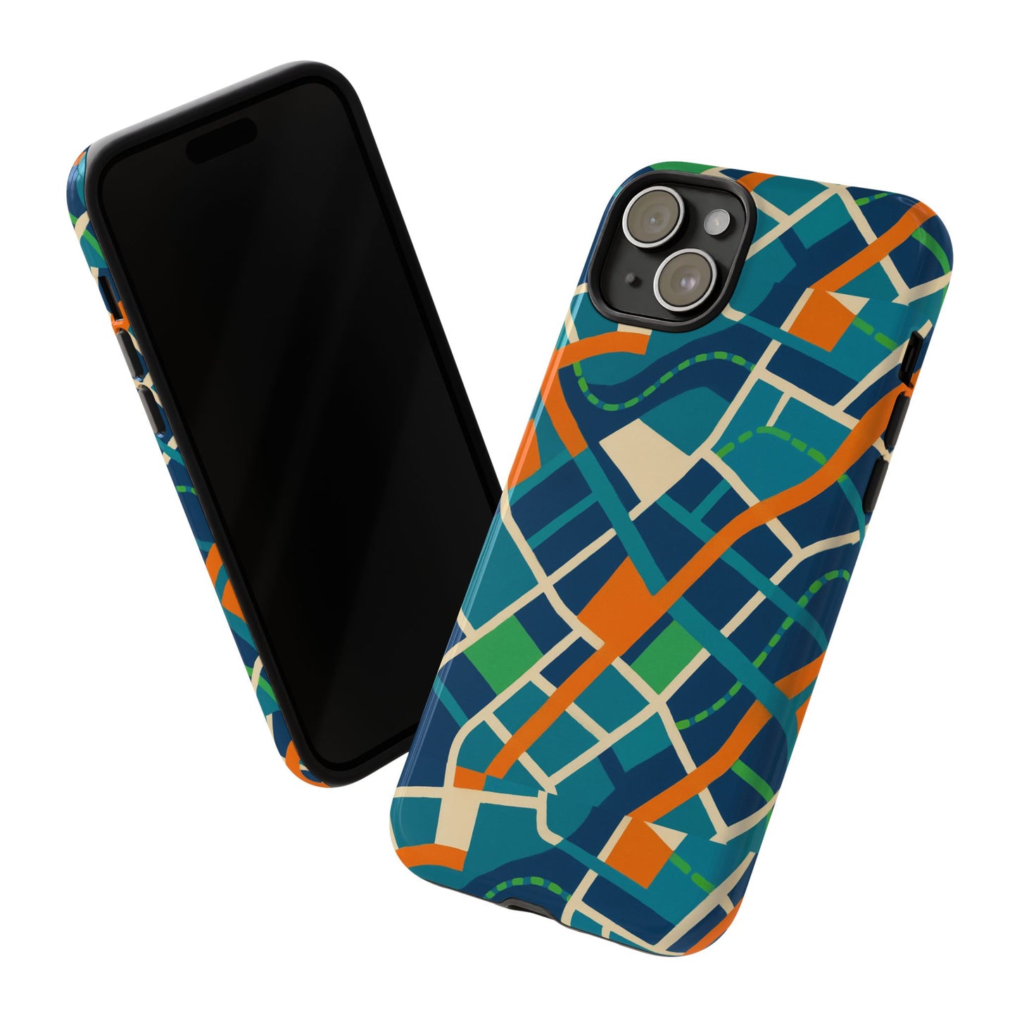 multicolour abstract geometric phone case for stylish protection compatible with iphone 13, 14, 15 & 16 – all models including pro, pro max & plus