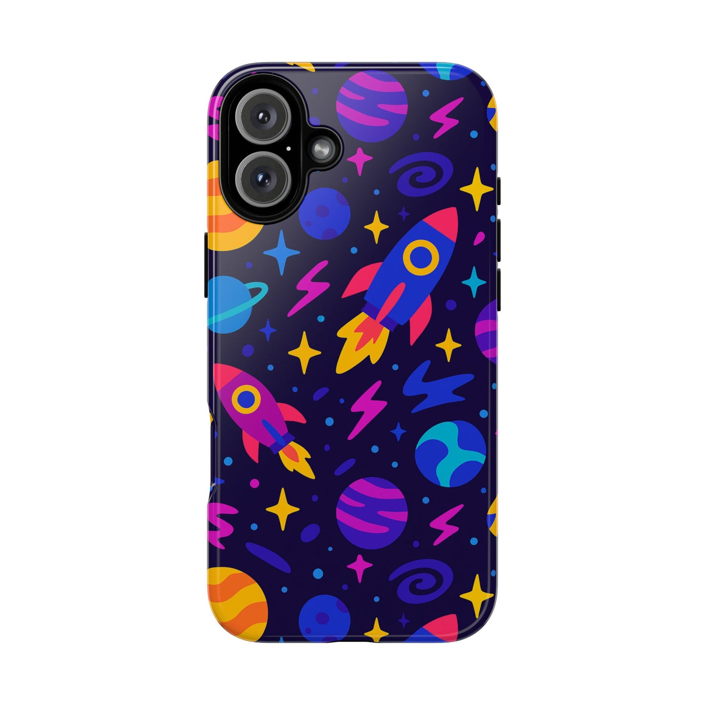 vibrant 3d wrap protective phone case with playful space theme for stylish self-expression compatible with iphone 13, 14, 15 & 16 – all models including pro, pro max & plus