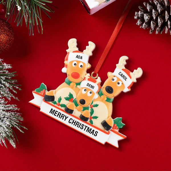 custom name reindeer family xmas ornament personalised decoration gifts for christmas tree