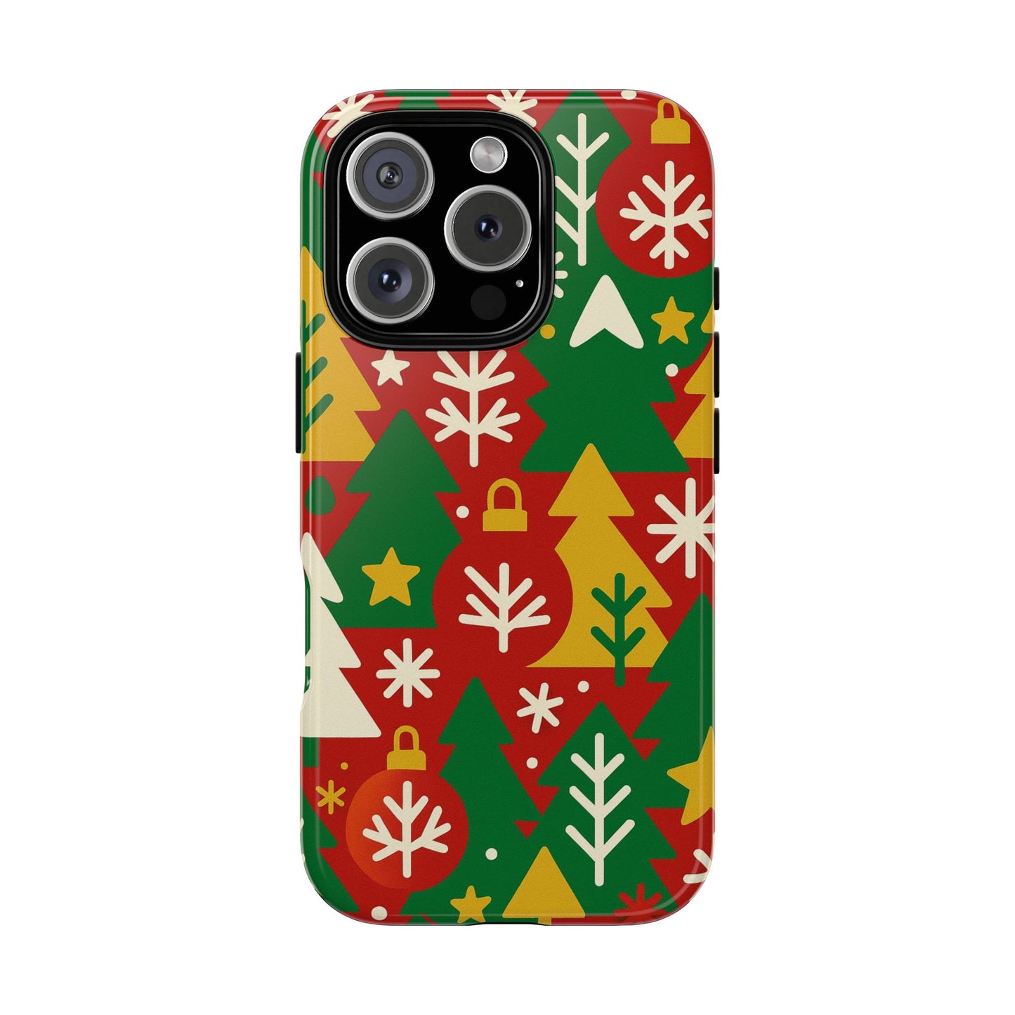 multicolour christmas tree 3d wrap phone case - fun festive holiday design for unique accessories compatible with iphone 13, 14, 15 & 16 - all models including pro, pro max & plus