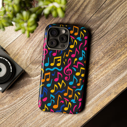 Vibrant Music Themed Phone Case with Colourful 3D Design – Stylish Protection for Music Lovers – Compatible with iPhone 13, 14, 15 & 16 – all models including Pro, Pro Max & Plus
