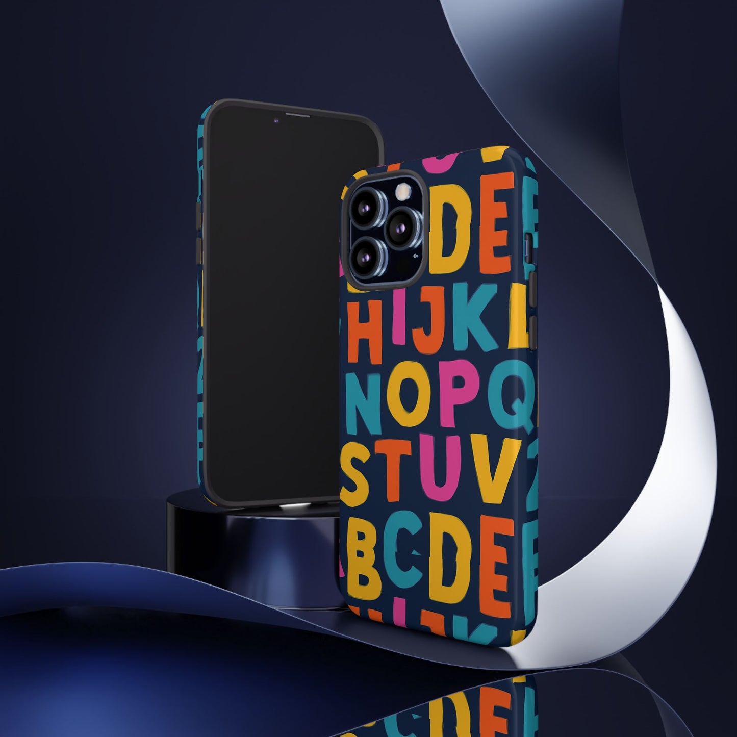 multicolour alphabet 3d wrap protective phone case for unique style and playful expression compatible with iphone 13, 14, 15 & 16 – all models including pro, pro max & plus