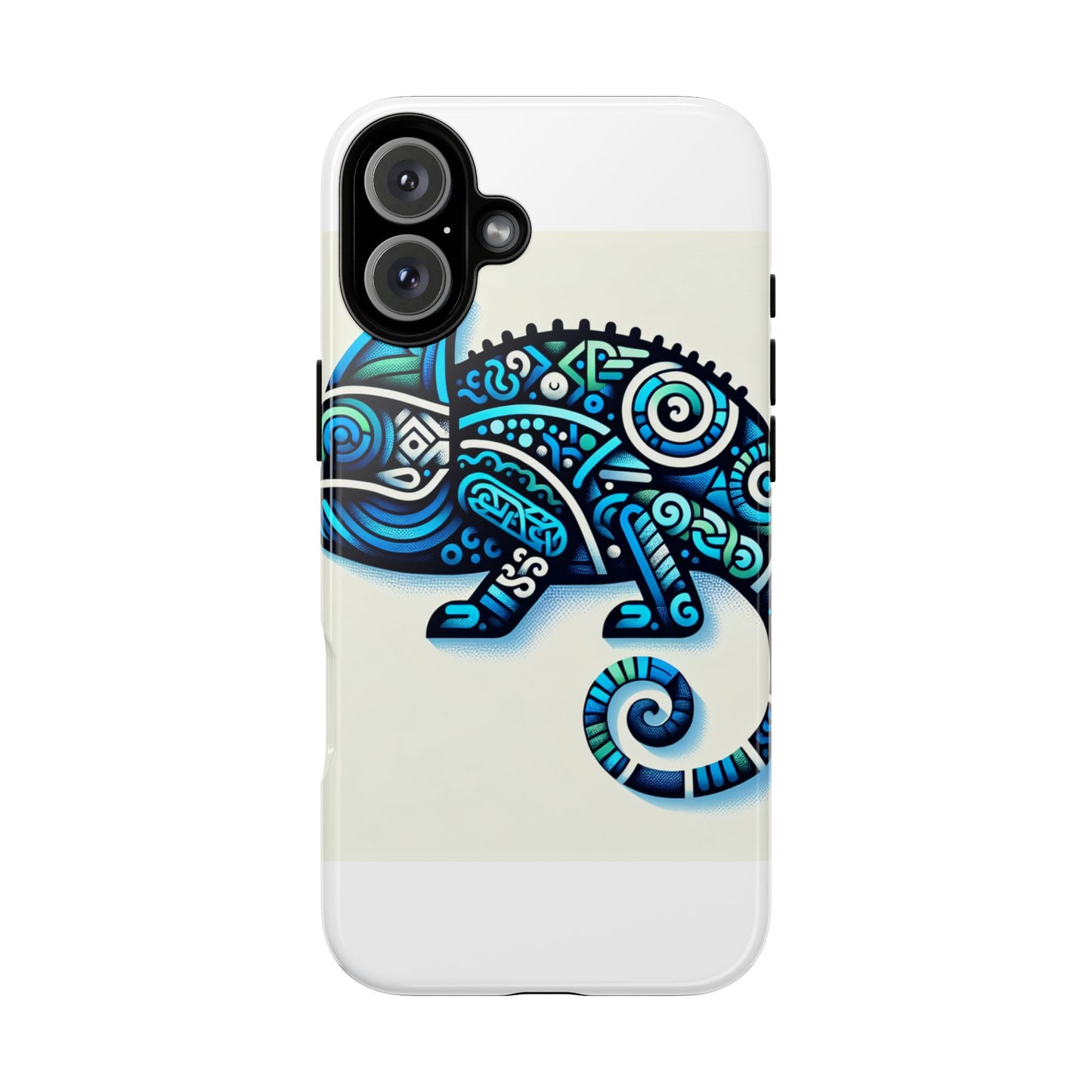 vibrant 3d chameleon phone case with blue design for stylish protection compatible with iphone 13, 14, 15 & 16 – all models including pro, pro max & plus
