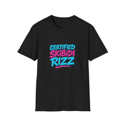 Certified Skibidi Rizz Unisex Softstyle T-Shirt - Fun & Trendy Tee for Casual Wear, Lightweight Cotton, Perfect for Music Lovers, Great Gift for Birthdays & Festivals, Stylish & Comfortable