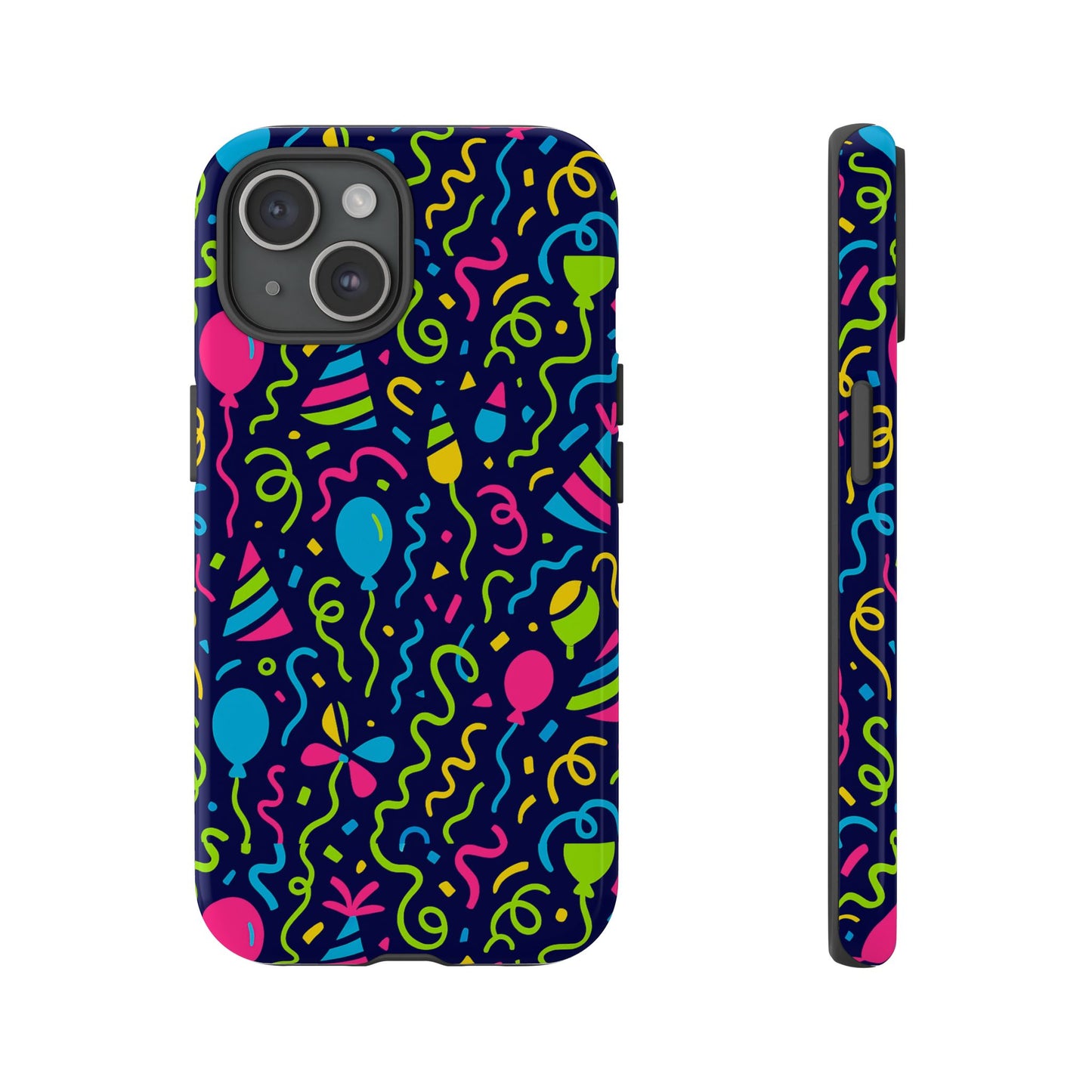 vibrant 3d wrap protective phone case with multicolour party design for playful smartphone accessories compatible with iphone 13, 14, 15 & 16 – all models including pro, pro max & plus