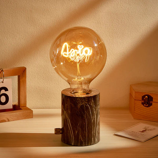 Custom Text Vintage Edison LED Filament Lamp Soft Light Bulbs Warm Yellow Decorative Light for Living Room Bedroom Ambience