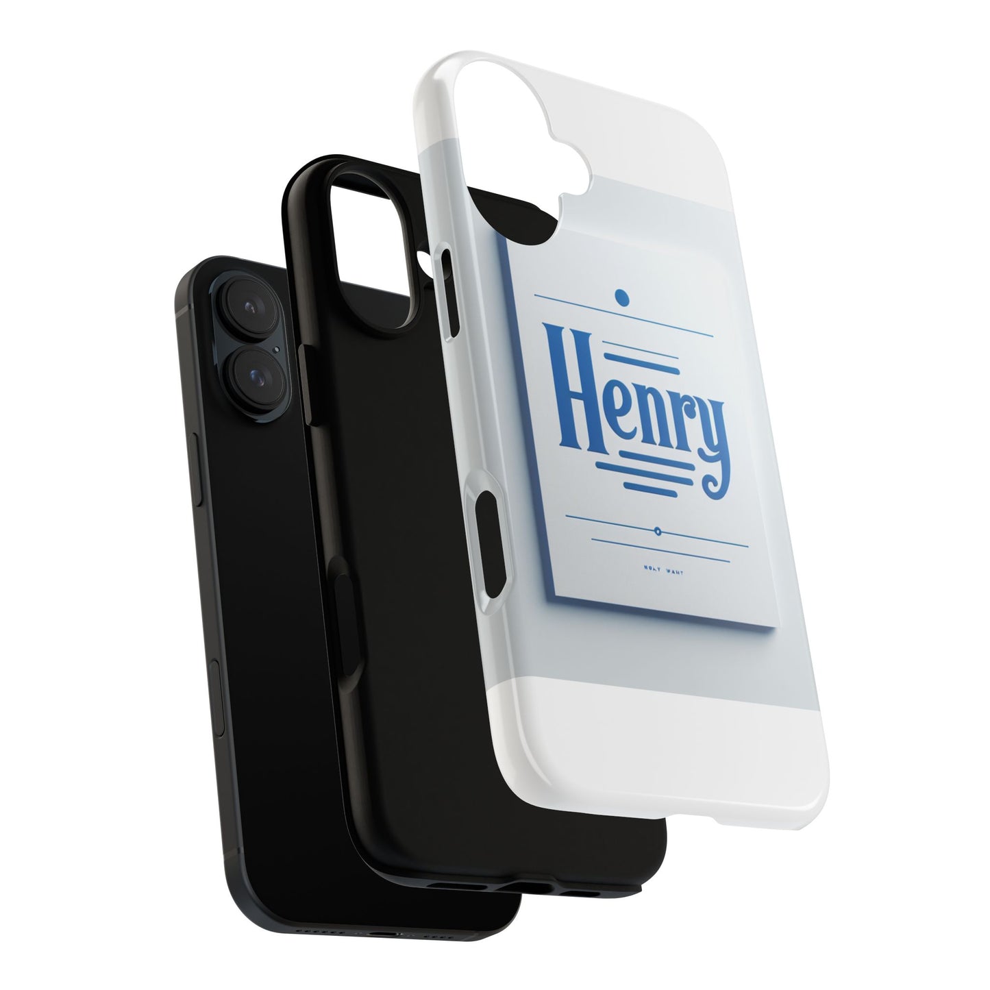 stylish blue typographic phone case for men and women, durable protection, unique design, compatible with iphone 13, 14, 15 & 16 – all models including pro, pro max & plus