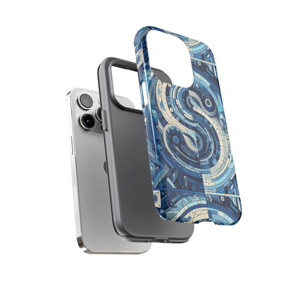 Blue Alphabet S Phone Case for Samsung and iPhone Shockproof Protective Cover with 3D Wrap Design and Vibrant Print