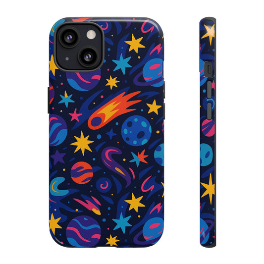 Vibrant 3D Space Design Protective Phone Case for Stylish Protection and Self-Expression Compatible with iPhone 13, 14, 15 & 16 – all models including Pro, Pro Max & Plus