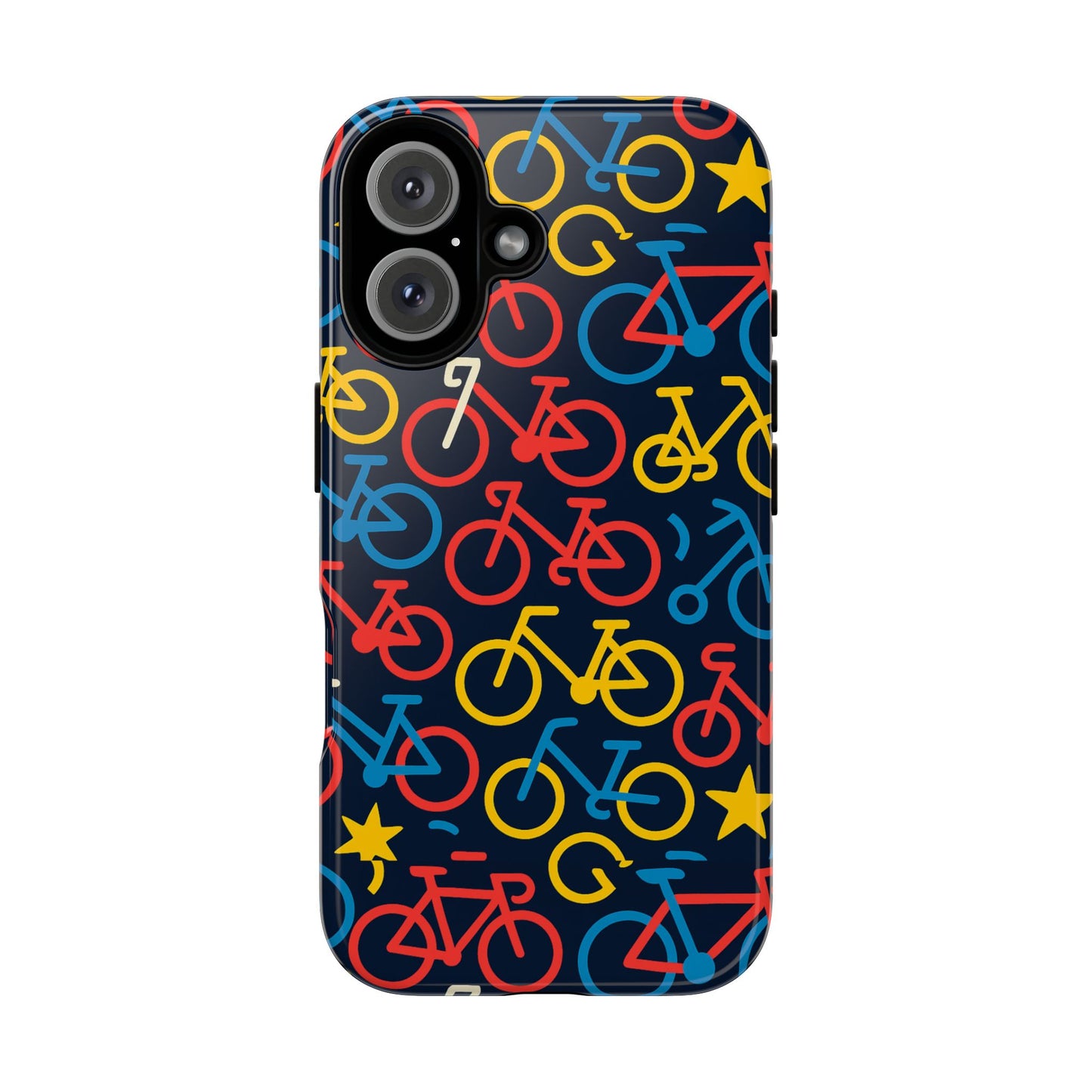 multicolor bicycle pattern protective phone case – vibrant 3d design for stylish protection – compatible with iphone 13, 14, 15 & 16 – all models including pro, pro max & plus