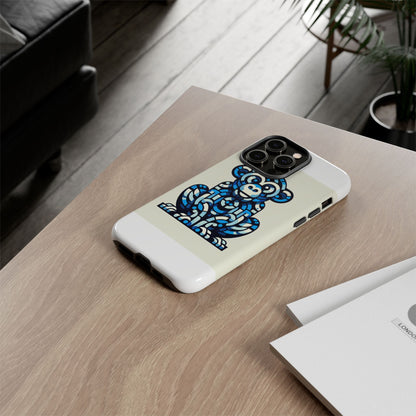 Vibrant Blue 3D Wrap Phone Case with Playful Monkey Design for Creative Individuals Compatible with iPhone 13, 14, 15 & 16 – all models including Pro, Pro Max & Plus