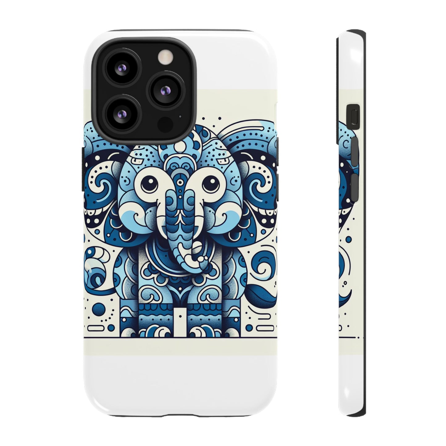 vibrant 3d elephant print protective phone case with colourful graphic design – stylish accessory compatible with iphone 13, 14, 15 & 16 – all models including pro, pro max & plus