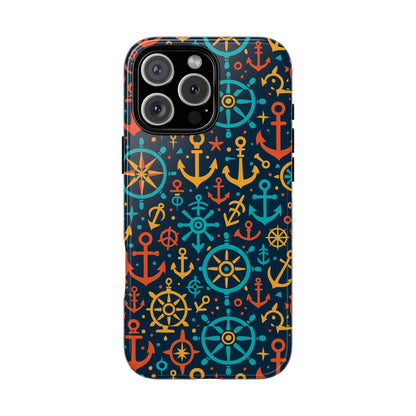 Vibrant Nautical Pattern Phone Case for Stylish Protection – Bold Accessory for iPhone 13, 14, 15 & 16 – All Models Including Pro, Pro Max & Plus