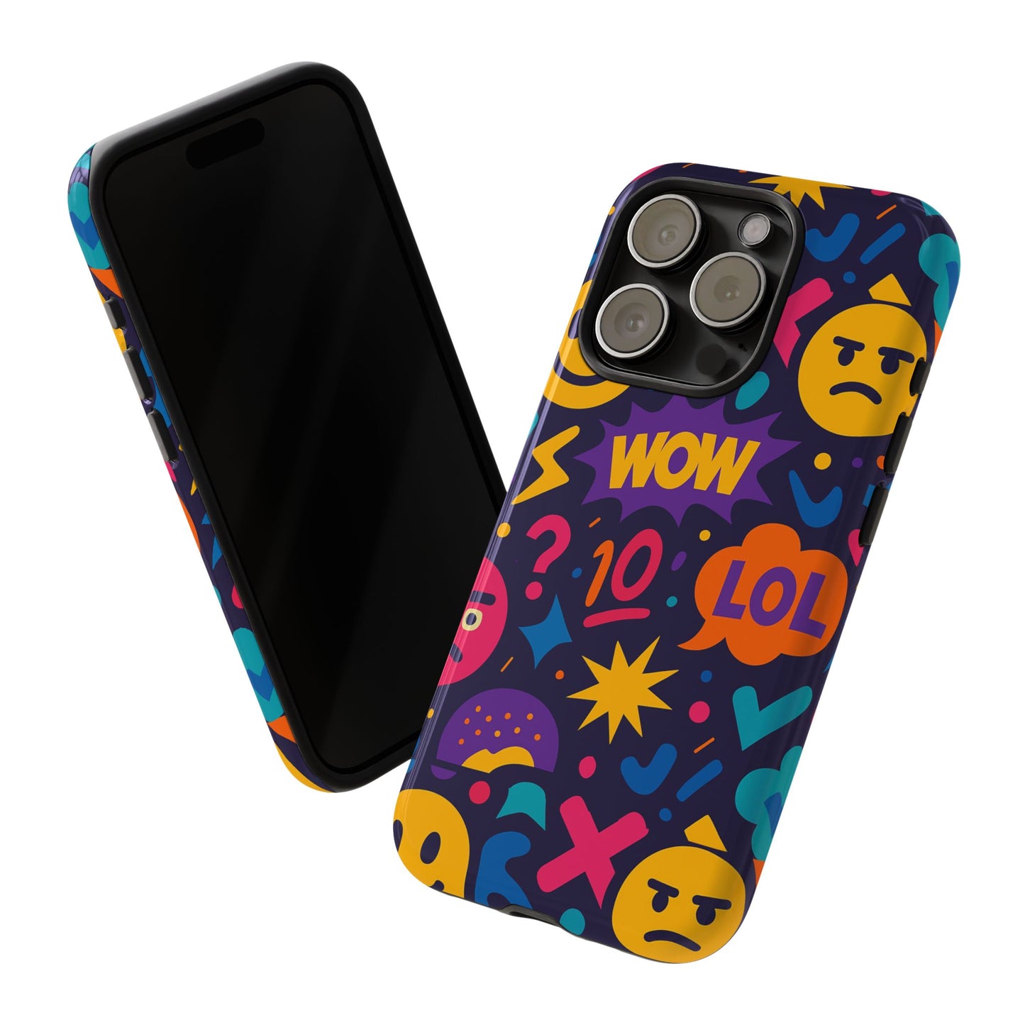 vibrant 3d emoji phone case with fun multicolour design for stylish protection compatible with iphone 13, 14, 15 & 16 – all models including pro, pro max & plus