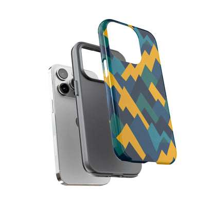 Vibrant Geometric Mountain Design Protective Phone Case for Unique Style and Durable Protection Compatible with iPhone 13, 14, 15 & 16 – all models including Pro, Pro Max & Plus