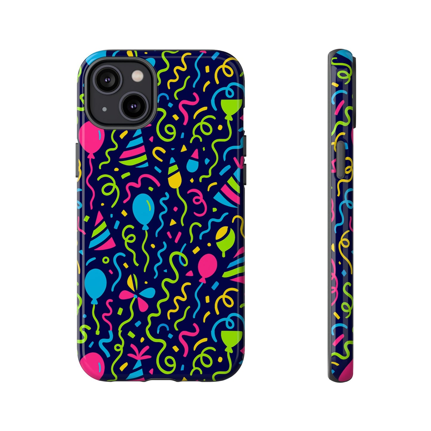 vibrant 3d wrap protective phone case with multicolour party design for playful smartphone accessories compatible with iphone 13, 14, 15 & 16 – all models including pro, pro max & plus