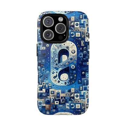 Blue Alphabet A Phone Case for Mobile Phones Durable Shockproof TPU Cover with 3D Wrap Design for Kids and Teens