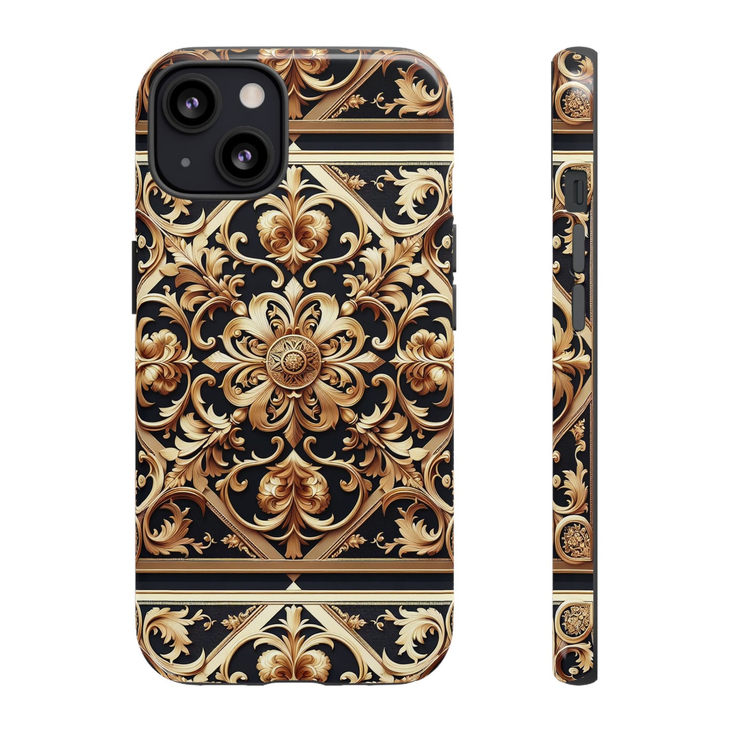 pattern image 5 vibrant anime comic style shockproof phone case with ornate baroque design compatible with iphone 13, 14, 15 & 16 – all models including pro, pro max & plus