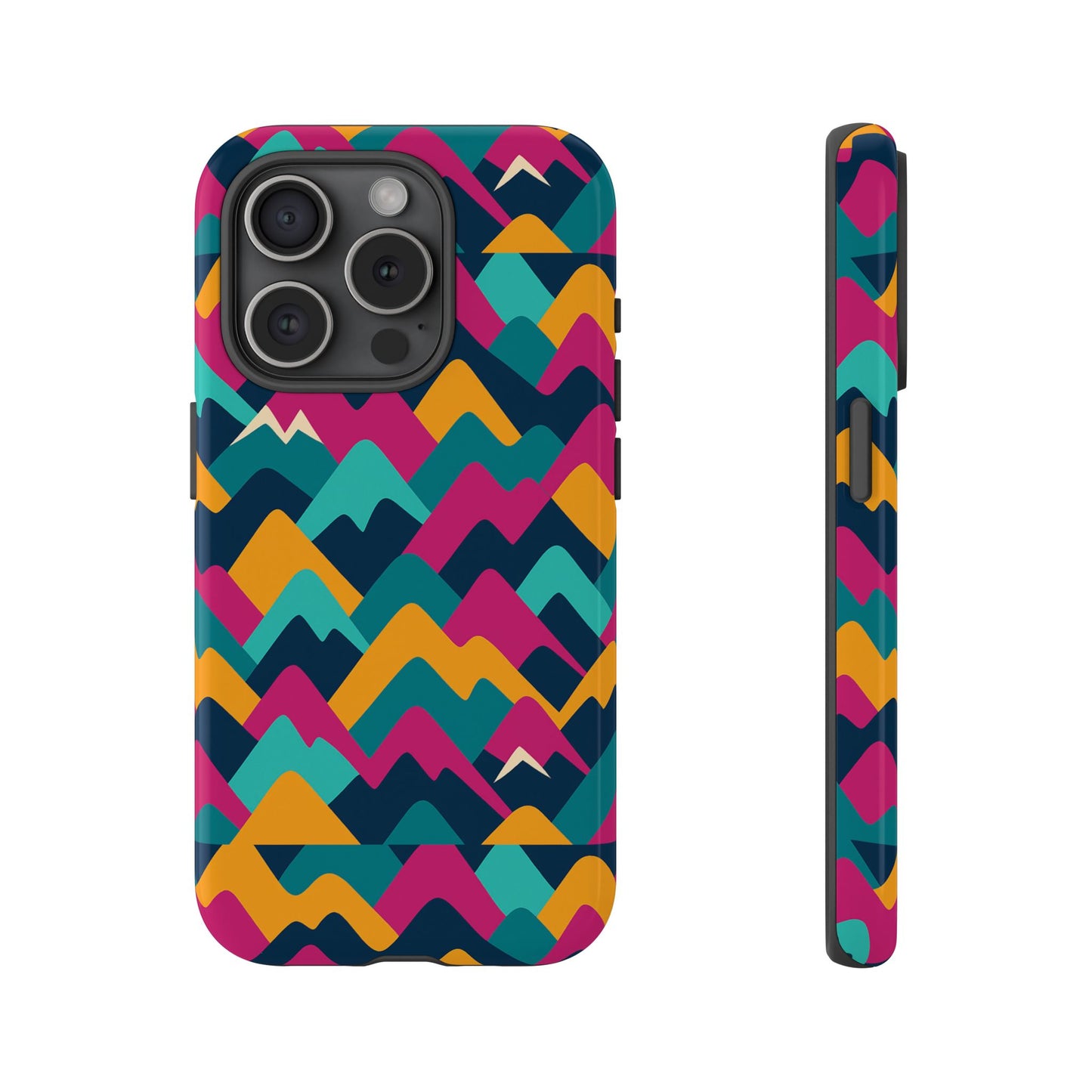 vibrant 3d geometric protective phone case for unisex, stylish smartphone accessory with playful design, compatible with iphone 13, 14, 15 & 16 – all models including pro, pro max & plus