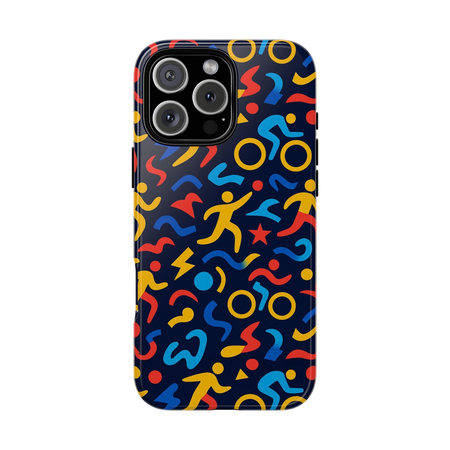 vibrant abstract 3d wrap protective phone case in multicolour design for unisex fashion accessory compatible with iphone 13, 14, 15 & 16 – all models including pro, pro max & plus
