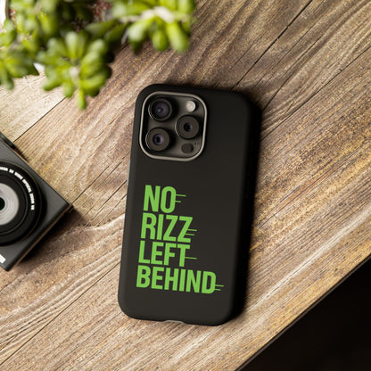 Tough Phone Case - No Rizz Left Behind, Durable Protection, Shock Absorbent, Stylish Design, Perfect Gift for Adults, Supports Wireless Charging, UV Protected, Lightweight Accessory