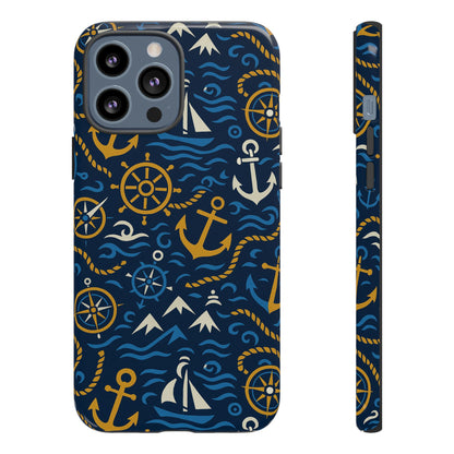Vibrant Nautical Blue Phone Case with 3D Anchor Design for Stylish Protection Compatible with iPhone 13, 14, 15 & 16 – all models including Pro, Pro Max & Plus