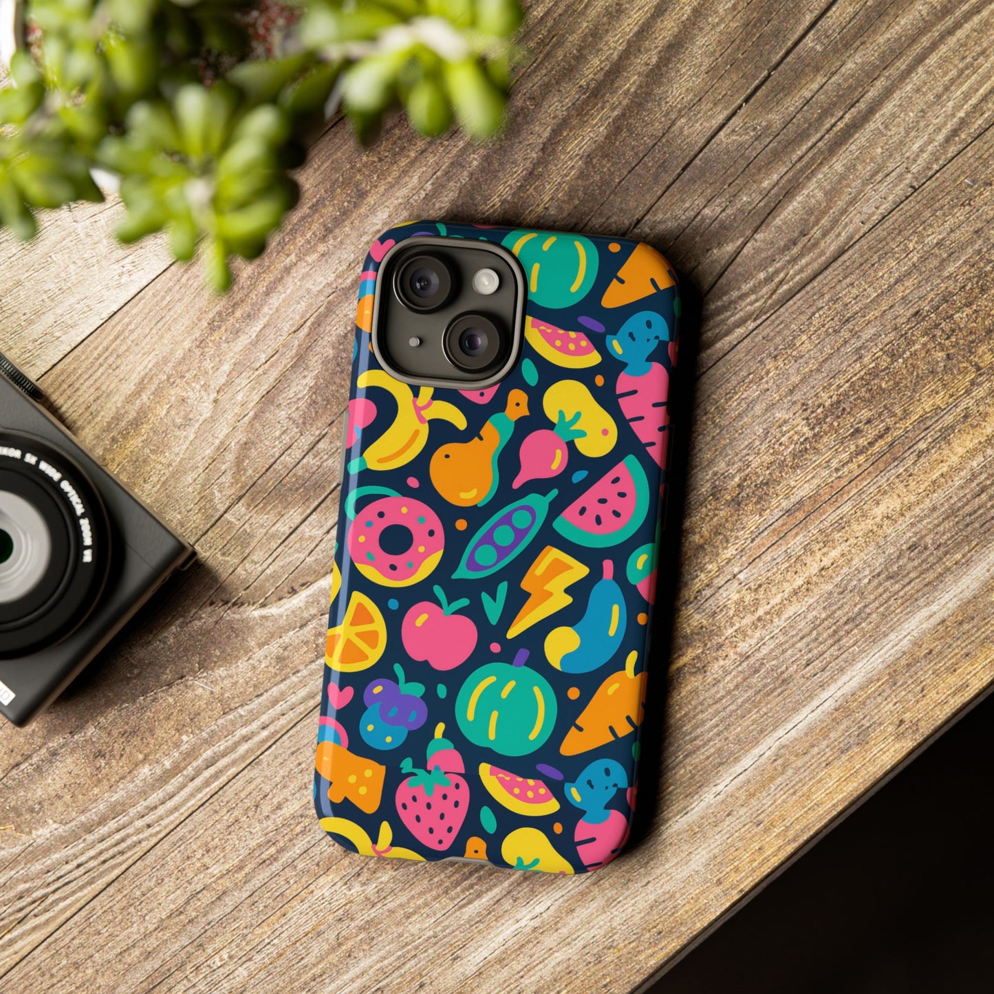 vibrant 3d fruit pattern protective phone case colourful accessory for stylish individuals compatible with iphone 13, 14, 15 & 16 – all models including pro, pro max & plus