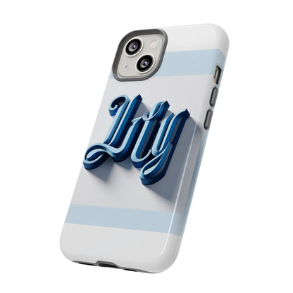 Vibrant 3D Blue Alphabet Protective Phone Case Stylish Accessory for Creative Individuals Compatible with iPhone 13, 14, 15 & 16 – all models including Pro, Pro Max & Plus
