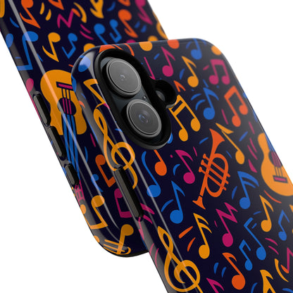 Multicolour Music Themed Protective Phone Case with 3D Design for Stylish Protection – Compatible with iPhone 13, 14, 15 & 16 – All Models Including Pro, Pro Max & Plus