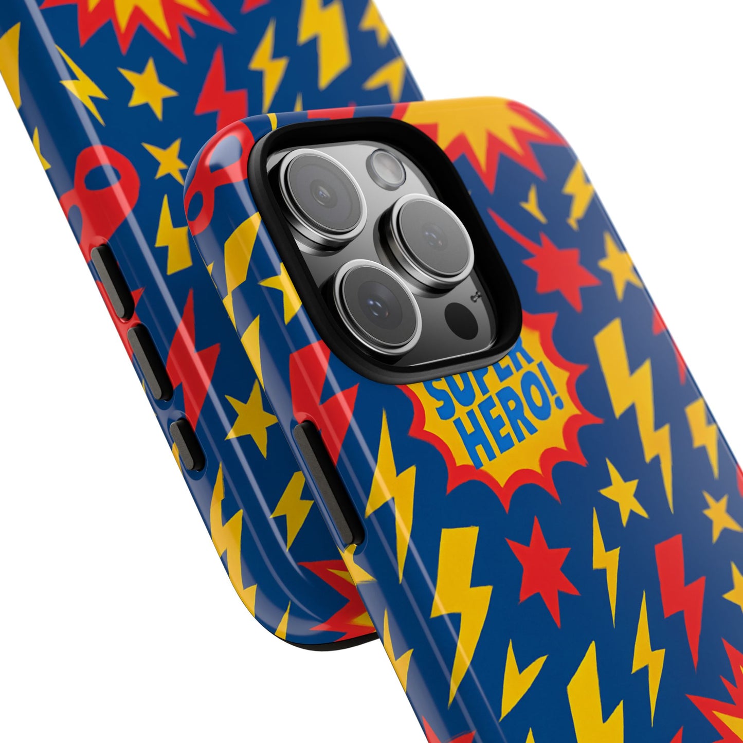 vibrant 3d superhero phone case – colourful retro design for kids and adults – stylish protection compatible with iphone 13, 14, 15 & 16 – all models including pro, pro max & plus