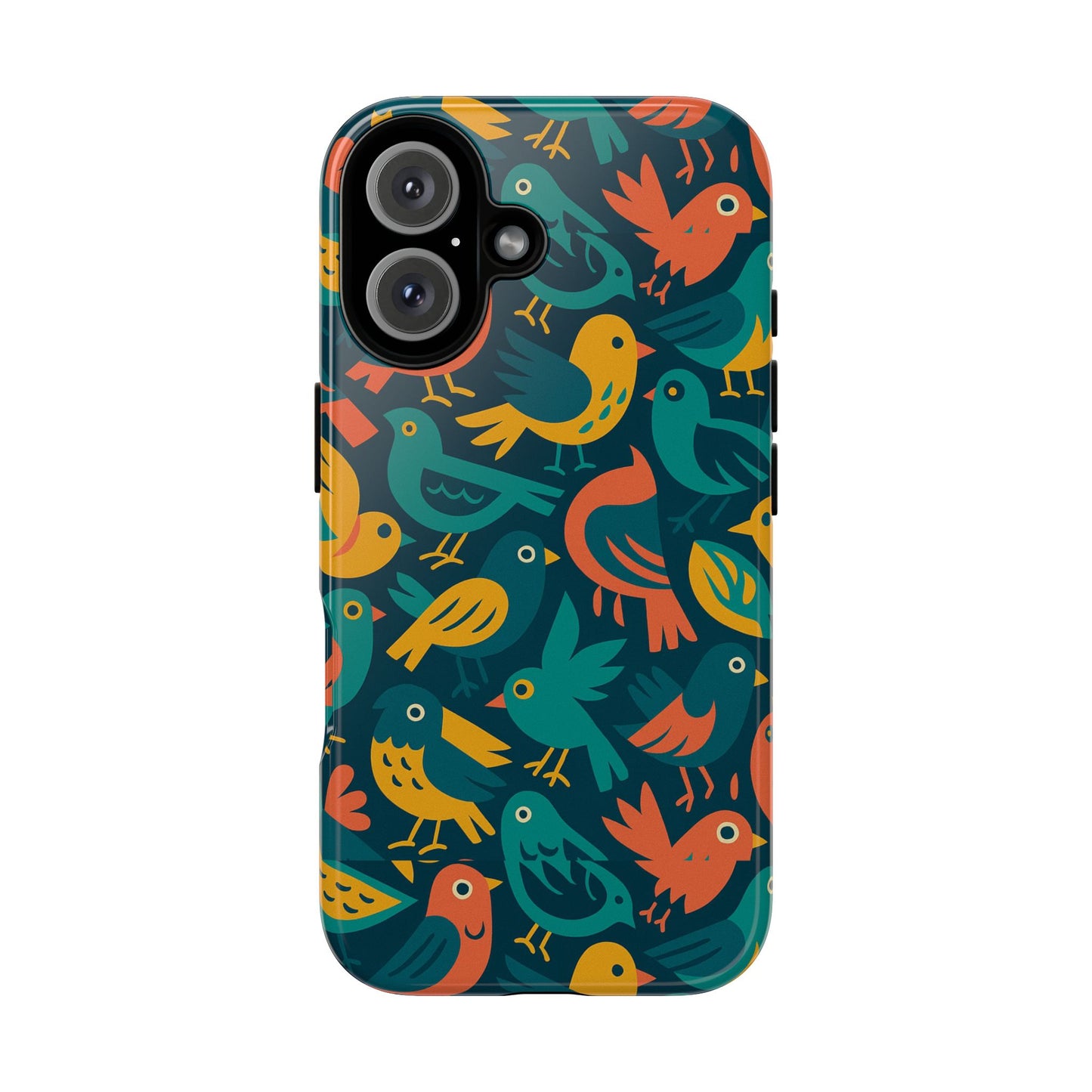 multicolour bird pattern 3d wrap protective phone case – vibrant accessory for self-expression compatible with iphone 13, 14, 15 & 16 – all models including pro, pro max & plus
