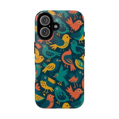 Multicolour Bird Pattern 3D Wrap Protective Phone Case – Vibrant Accessory for Self-Expression Compatible with iPhone 13, 14, 15 & 16 – all models including Pro, Pro Max & Plus