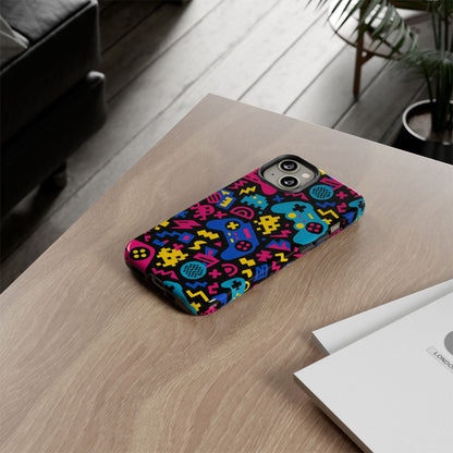 Vibrant Retro Gaming Phone Case with 3D Design for Stylish Protection Compatible with iPhone 13, 14, 15 & 16 – all models including Pro, Pro Max & Plus