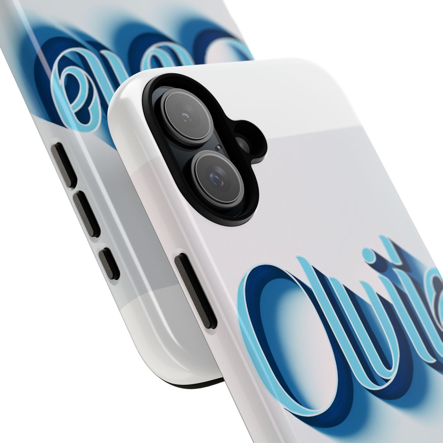 vibrant 3d typography phone case in blue for stylish protection – unique accessory for self-expression compatible with iphone 13, 14, 15 & 16 – all models including pro, pro max & plus