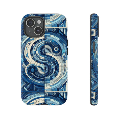 Blue Alphabet S Phone Case for Samsung and iPhone Shockproof Protective Cover with 3D Wrap Design and Vibrant Print