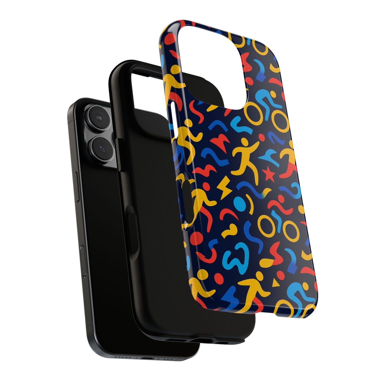 vibrant abstract 3d wrap protective phone case in multicolour design for unisex fashion accessory compatible with iphone 13, 14, 15 & 16 – all models including pro, pro max & plus
